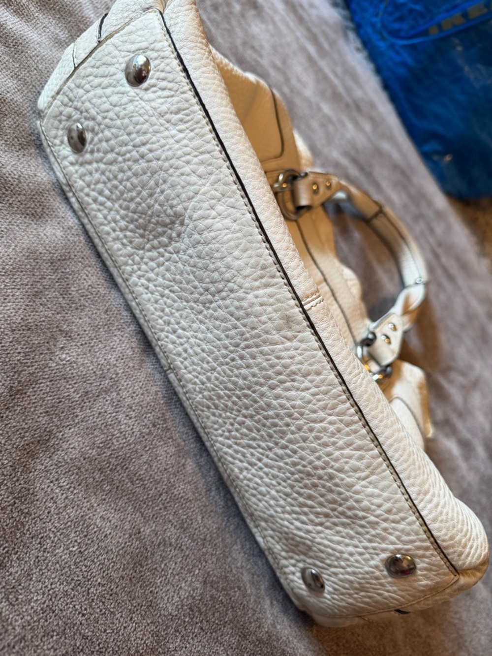 COACH Penelope Ivory Pebbled Leather Shoulder Handbag F14686 - Picture 5 of 16